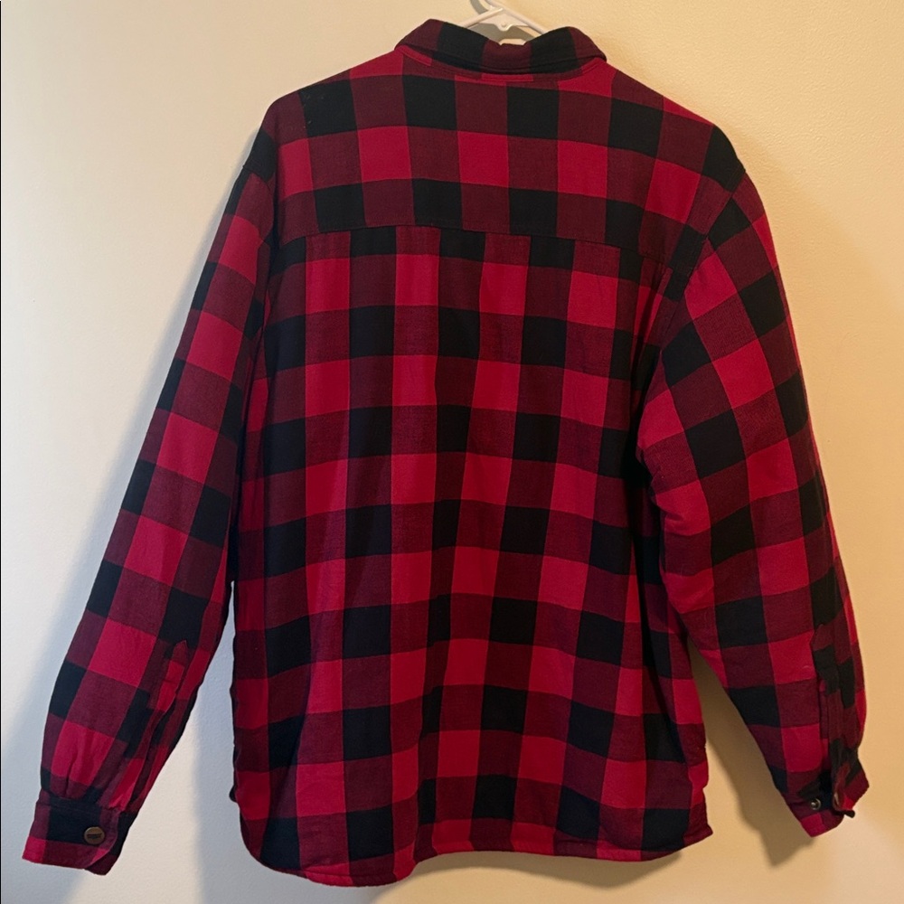 SafTbak men’s lined plaid jacket. It’s vintage, well made w/brass snap buttons. - Picture 2 of 5